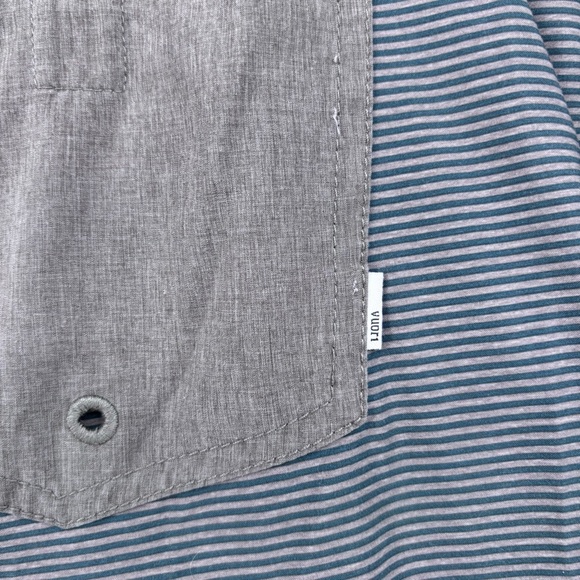 Vuori Kore Green Gray Striped Performance Athletic Shorts Men’s XL 7” Inseam - Picture 8 of 14